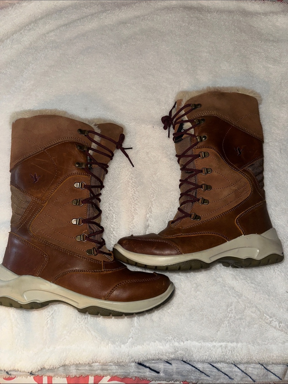 Women's Brown Lace-Up Insulated Winter Boots